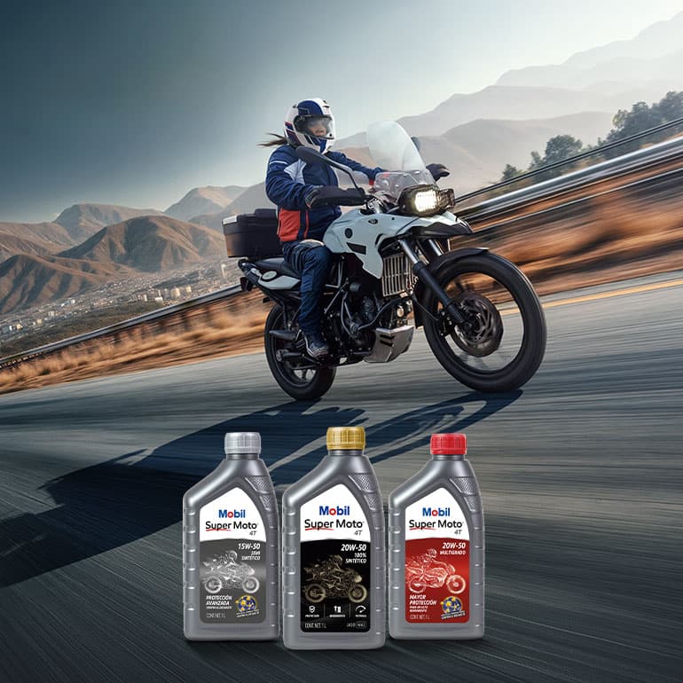 Que nada detenga tu pasión. En Mobil te damos las herramientas para que tu y tu moto sigan avanzando.