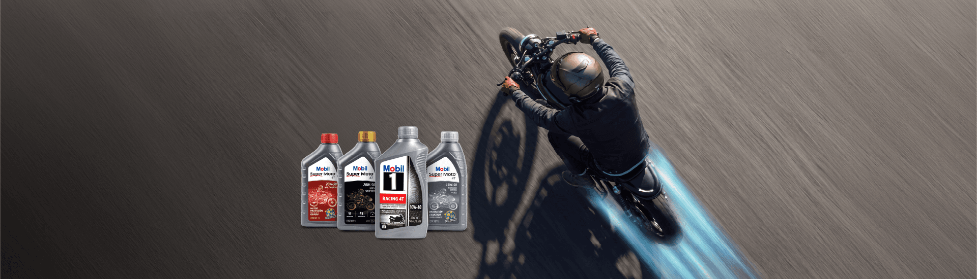 banner Piensa en tu moto, piensa en Mobil: lubricantes para cada recorrido